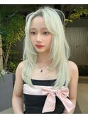 ブリーチ2回でミントグリーン×ラフにキマるレイヤーカット★