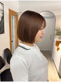 【Meenaハザマ】コンパクトボブ×ことりベージュ