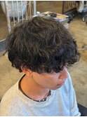 メンズカットマッシュツーブロック波巻きスパイラルパーマ