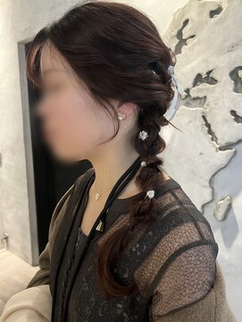 ガーデントウキョウ(GARDEN Tokyo) ヘアアレンジ/ヘアセット/編み下ろしアレンジ/サイド編み下ろし