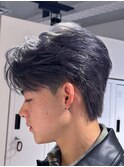 アッシュグレーニュアンスセンターパート