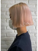 ネウィ グランデ 横浜(newi grande)&nbsp;ミニボブ シースルー オン眉 透け感 暖色系カラー 艶カラー