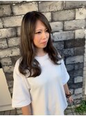 ボブ/カーキグレージュ/大人かわいい/フェザーバング