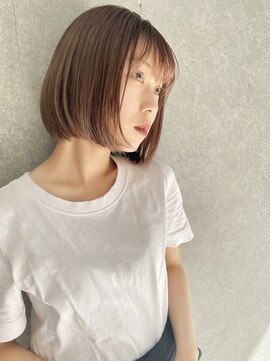 アッシュ 平井店(Ash) ハンサムショートボブ/フェザーバング/カーキグレージュ[平井駅]