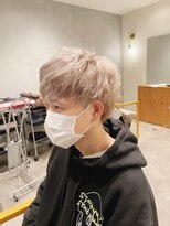 チェレ アズーリ 狭山店(Chere azuri)&nbsp;メンズダブルカラー/ミルクティーベージュ/ツーブロッック