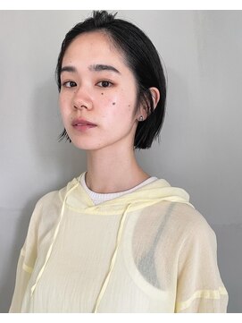 ナループロア ハチ(Nalu pu loa hachi) ボブ 切りっぱなし オールバック ぷつっと 黒髪ボブ