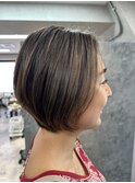 【船橋】【30、40代女性】ベージュハイライト×大人ショートボブ