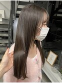 ★縮毛矯正ロング♪コスメストレート髪質改善ココアベージュ