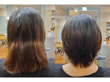 ＊施術事例６：湿気で髪がうねり、前髪がぱっくりと分かれてしまうというお客様＊