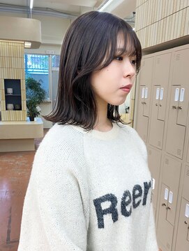 パークレーン アイス イヴェン(park lane ICI yeven) 顔まわりカット　レイヤーカット　ミディアム　グレージュ　栄