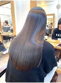 丸型卵形ベース逆三角ロング美髪ピンクブラウン髪質改善縮毛矯正