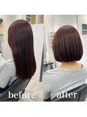 【市井友佳子】柔らか縮毛矯正×丸みボブ
