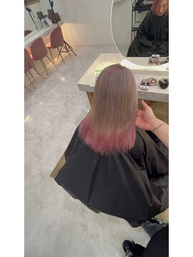 リアン 上尾店(Rien) ミルクティー×ピンク/韓国カラー/垢抜け/デザインカラー/