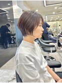 ショートボブマッシショート/前髪/イメチェン/グレージュカラー