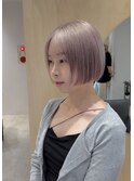 ミルクティーホワイトベージュハイトーンボブケアブリーチ渋谷