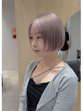 スタン 渋谷(Stam) ミルクティーホワイトベージュハイトーンボブケアブリーチ渋谷