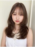 美髪レイヤーカット/顔まわりレイヤー/くびれロングレイヤー