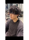 ホワイトメッシュ/ツイスト/ツイスパ/パーマ/メンズ/眉毛