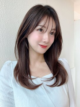 アフロート エル 大阪(AFLOAT L) 暗髪も出せるこなれ感！フェイスレイヤー×ナチュラルセミロング