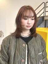 ソルト 舞鶴店(Salt)&nbsp;ミディアムレイヤー/顔周りレイヤー/オレンジベージュ/オレンジ