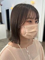 ドクターズサロン レラパール&nbsp;シースルーバング×切りっぱなしボブ/ツヤ髪/ダークブラウン