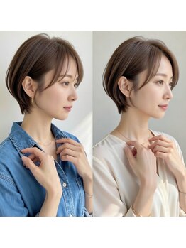 ゲイン(Gain)の写真/大人女性特有の髪のお悩みに合わせたショートカット×白髪ぼかしが人気◇覚王山/本山/今池からも多数ご来店
