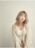 マロンベージュ/Aラインボブ/かきあげ/インナーカラー[新宿駅]