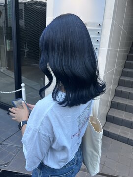 アソビ 表参道(ASOBI) ネイビーブルー　ヨシンモリ　青髪