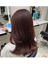 クレア 座間(CREA ZAMA)&nbsp;顔まわりレイヤースタイル_pink brown