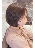 20代30代ミニボブココアブラウン小顔美肌ストレート丸み