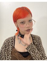 レコ 渋谷(LECO)&nbsp;ウルフカットハイトーンネオンオレンジカラー