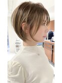ハイライトバレイヤージュダブルカラーショートカット30代40代