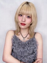 ユーフォリア 新宿店(Euphoria) ミディアムウルフ/ハイトーンカラー/ミルクティーカラー/ウルフ