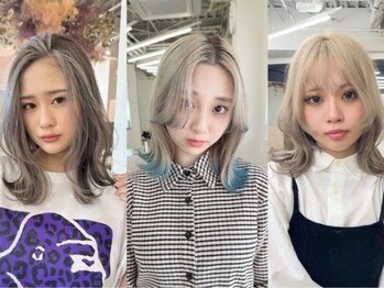 ヴィンスジオ 岐阜駅南(vince gio)の写真/ケアブリーチを使用し傷みを最小限に抑えた透明感カラーや流行のインナーカラー、裾カラーもお任せ♪