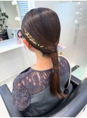 結婚式ヘアセット 大人気タイト編みおろしアレンジ