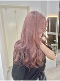 ピンクベージュミルクティーベージュインナーカラーケアブリーチ