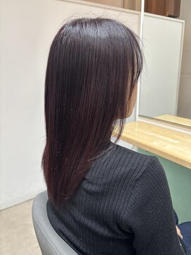 プレフル(playfull) 30代40代ナチュラルレイヤーボルドーカラー髪質改善ストレート