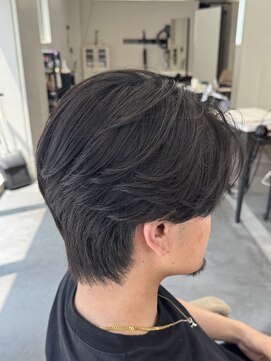 バース 河原町店(BIRTH) 韓国へアカルマパーマワックスなしセンターパート黒髪ウルフ