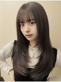 マロンベージュ/Aラインボブ/かきあげ/インナーカラー[新宿駅]