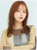 小顔レイヤーくびれミルクブラウン顔周り韓国魅せ