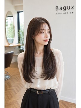 バグズ ヘアデザイン 桔梗が丘店(Baguz HAIR DESIGN) ナチュラル艶髪ストレート小顔レイヤーシースルー前髪美髪透明感