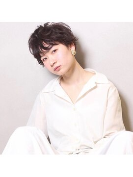 フェンヘアーアイス 中目黒(Fen.hair ici) ショート パーマ 透けバング ダークブラウン