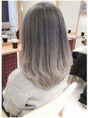 アッシュグレージュグラデーションカラー!ロング 3Dカラーモード