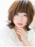 ★オレンジブラウン抜け感マッシュウルフボブ20代30代40代★7!
