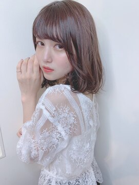 イース バイ アンブルリュクス 北千住(Ease by amble luxe) 前髪くびれイメチェンイヤリングカラーラベンダーカラー