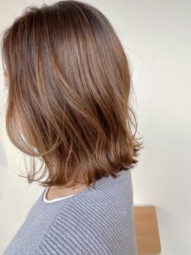 ヘアサロン ピース(hair salon PIECE) 柔らかミディ くびれミディアム 透明感ベージュ