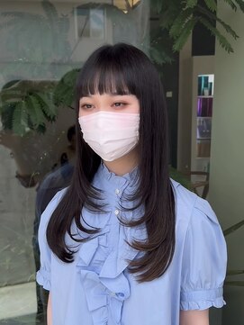 シェルハ(SHELHA) レイヤーカット ワイドバング ザクザクレイヤー 高校生カット