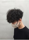 メンズ/メンズパーマ/波巻き/アッシュブラック/ダークアッシュ