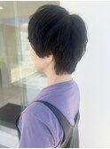 大人マッシュショート×ブルーブラック