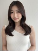 大人可愛い20代30代40代小顔ウルフボブ丸み韓国セミロング